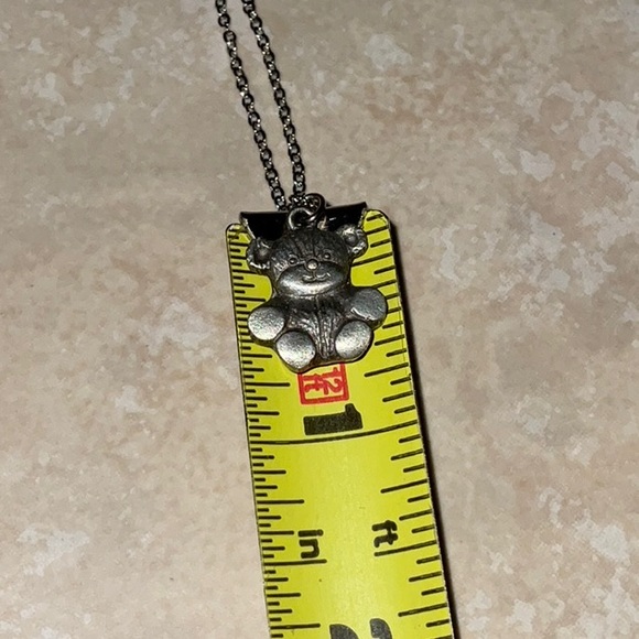 Bear Pendant On Silver-Tone Chain Marked KOREA - Picture 10 of 12